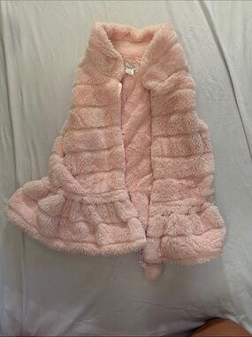 Mud Pie Blush Pink Plush Faux Fur Vest for Kids